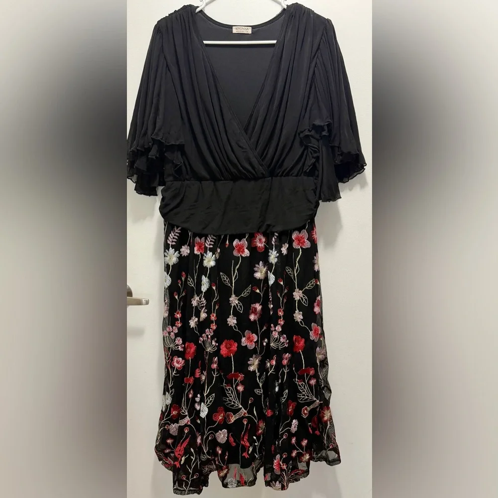 Kiyonna Lillian Embroidered Cocktail Dress - Size 2X - Picture 2 of 3